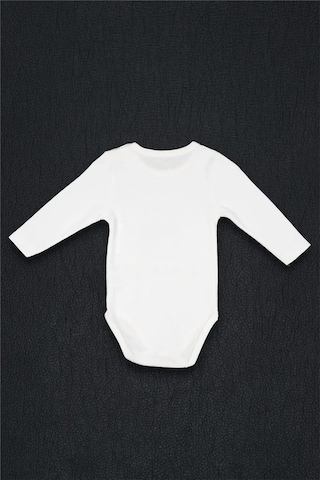 Adisia Unisex Bebek Beyaz Her Şey Seninle Güzel Babaanne Baskılı Alttan Çıtçıtlı Zıbın Beyaz
