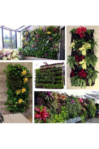 Jeehugo 18 Cebelli Duvar Tipi Bitki Yetiştirme Çantası - Növen Kumaş, Konforlu, Iç/dis Bahçe, Bitki Duvarı Oluşturucu