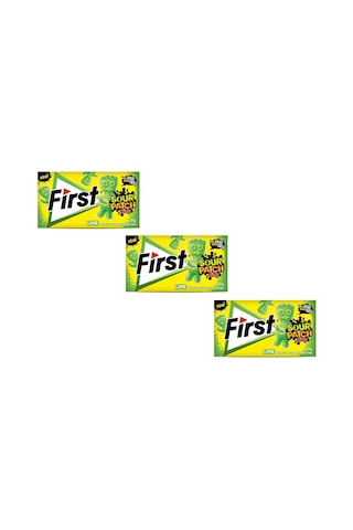 First Sour Patch Kids Lime Misket Limonu Aromalı Şekersiz Sakız 27 G - 3'lü Paket