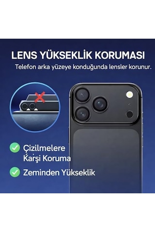 İphone 17 Pro/pro Max İçin, Kamera Lens Koruyucu, Mavi, Beyaz,turuncu, Temperli Cam, Çizilmeye Dayanıklı, 360 Koruma 17 Pro/beyaz 50 x 22