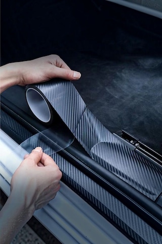 3d Karbon Fiber Görünümlü Araç İçi/dışı Kapı Eşiği Koruma Bandı - Kendinden Yapışkanlı Çizik Önleyici 5cm X 5 Mt