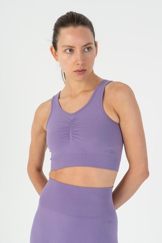 Maraton Slimfit Kadın Düz Yaka Lavanta Bra Mor