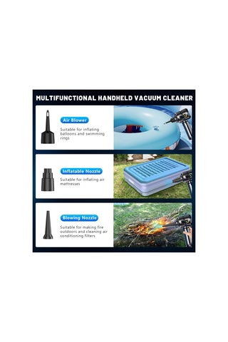 Turbo 16.000 Pa Emiş Gücü Uzun Şarj Süreli Araç Süpürgesi Ev Araba Şarjlı Süpürge