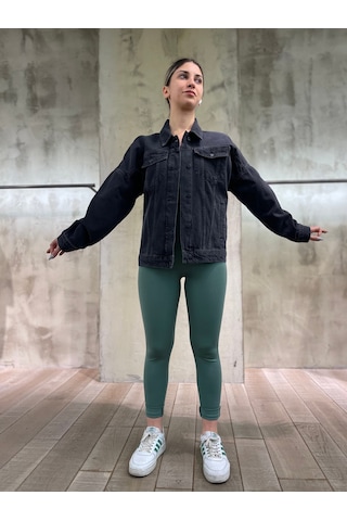Vigoss Owersıze Kadın Denim Ceket Owersize-k.ceket Koyu Gri