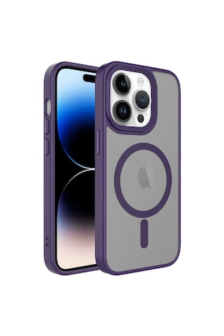 Apple Uyumlu iPhone 13 Pro Kılıf Mat Arka Yüzey Wireless Şarj Özellikli Zore Flet Magsafe Kılıf