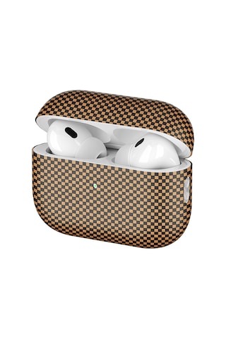 Apple AirPods Uyumlu Pro 2 Zore Airbag 43 600d Karbon Fiber Kulaklık Kılıfı Gold