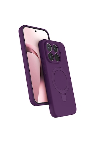 Xiaomi Mi 17t Pro Regal Magsafe Standlı Kapak - Derin Mor Renkli