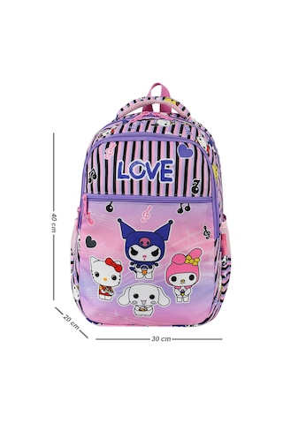 Yeni Sezon Kuro Desenli 2 Li Ortopedik Kız Okul Çantası Seti Okul Çantası+beslenme Çantası Purple