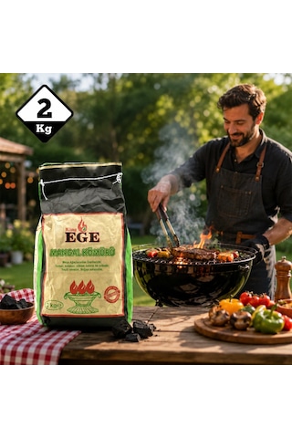 King Ege Mangal Kömürü 2 Kg - Çıra Hediyeli- 12'li Paket