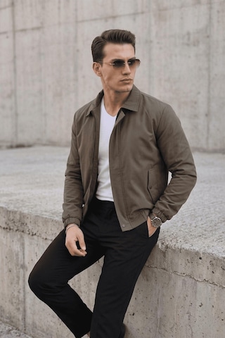 Oksit Muxi Slim Fit Fermuarlı Ve Çıtçıt Korumalı Astarlı Suya Dayanıklı Erkek Mevsimlik Bomber Ceket Haki