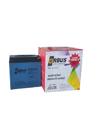 Orbus 12v 80 Amper Jel Elektrikli Bisiklet E-bike Aküsü Ebatlar : 223x121x174 2025 Üretim