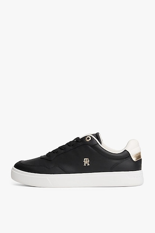 Tommy Hilfiger Kadın Th Monogram Plaque Court Sneakers - Siyah Triple Black