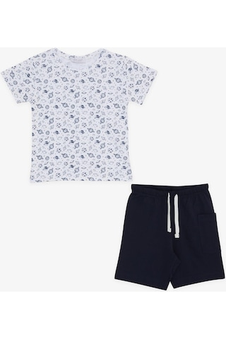 Breeze Girls & Boys Erkek Çocuk Şortlu Takım Uzay Temalı 1.5-5 Yaş, Ekru-ekru Ekru