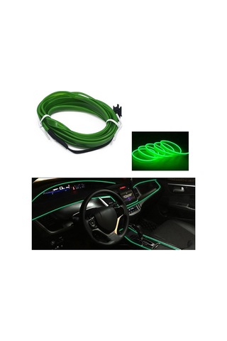 Cbtx Araba Dekorasyonu İçin 5m Usb Araç İçi El Şerit Işığı Sürücülü Ortam Işığı Parlayan Halat Işıkları - Yeşil