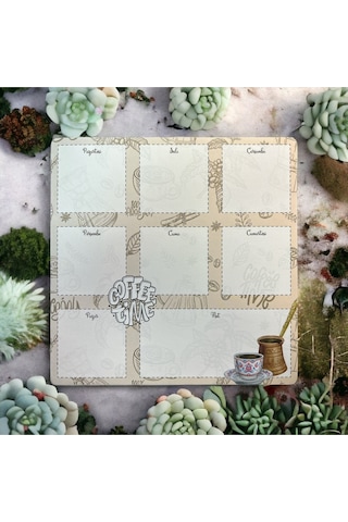 19.5x19.5cm 52 Yaprak Haftalık Planner - Coffee Time Diğer