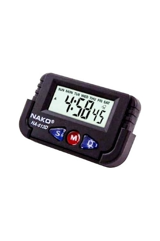 Nako Küçük Dijital Masa - Araba Saati Alarm Kronometre Na-613d Gkh