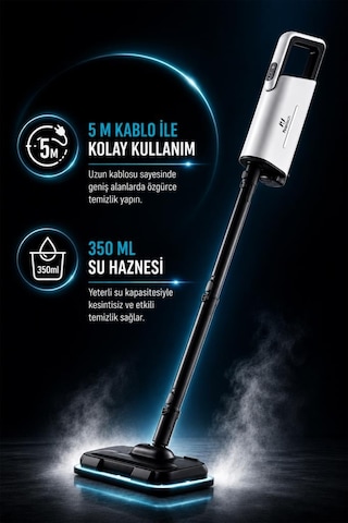 Pirantech Cb-202 Buharlı Temizleyici Çok Amaçlı Zemin Cam Fayans Halı Temizlik Makinesi