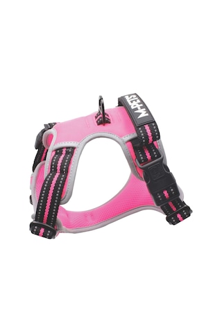 M-pets Hıkıng Reflektörlü Soft Köpek Göğüs Tasması Pembe S Pembe