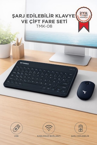 Torima TMK08 Bluetooth Kablosuz Klavye Mouse Seti Optik