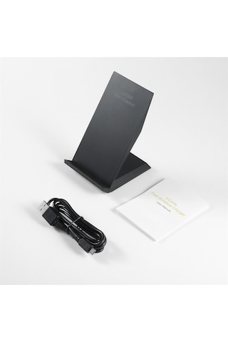 Leshp Led Gösterge Işığı İki Coiils Akıllı Telefon Hızlı Kablosuz Şarj Pedi -siyah