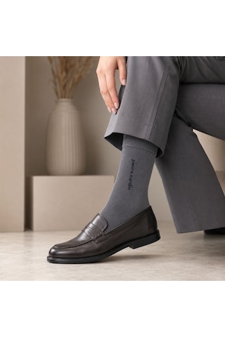 Pierre Cardin Gri Merserize Çorap 41-44 Beden Klasik Günlük Çorap Çok Renkli