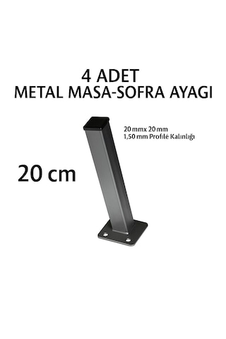 4lü Katlanır Metal Yer Sofrası Ayağı Yer Masası Ayağı 20 Cm Gri