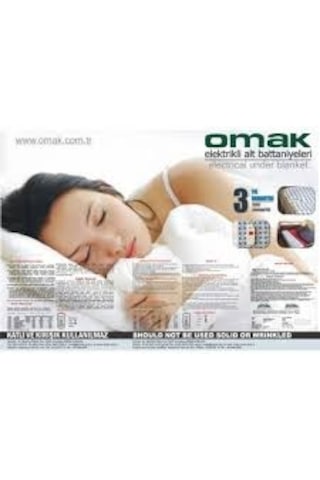 Omak Çift Kişilik Elektrikli Istıcı Battaniye Güvenli Emniyetli Beyaz