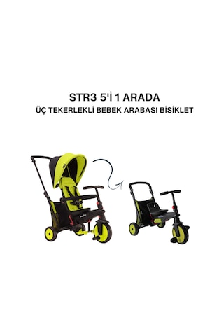 Smartrike Str3 Plus 5 in 1 Arada Modüler Katlanabilir Bebek Arabası ve Üç Tekerlekli Bebek Bisikleti 001