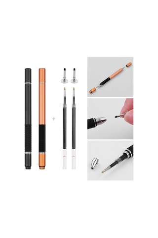 Padalink Wk-125 Altın Çiftli Dokunmatik Kalem Seti: Yazma Ve Çizim İçin İki Fonksiyonlu Stylus, 2 Kalem + 2 Yedek Uç + 2 Disk İçerir