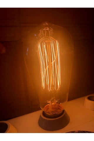 Edison Bulb St 64 E 27 40w Dimmer Uyumlu Düz Rustik Lamba