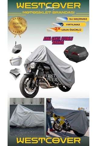 Bmw R Nine T Scrambler Motorsiklet Brandası Koruma Örtüsü Arka Çanta Uyumlu Gri Renk