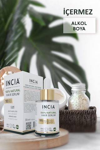 INCIA %100 Doğal Saç Bakım Serumu Biberiye Yağı Saç Dökülmesi Karşıtı 10 Değerli Yağ 30 ML
