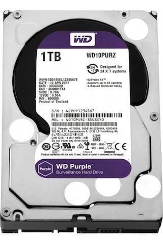 WD Purple WD10PURZ 3.5" 1 TB 5400 RPM SATA 3 HDD WD Purple WD10PURZ 3.5" 1 TB 5400 RPM SATA 3 HDD