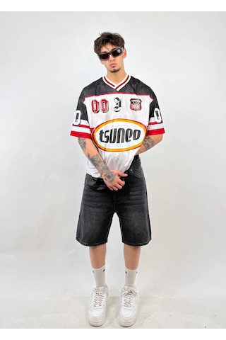 Zaee Tsuneo 00 Oversize Football Jearsy Forma Siyah / Beyaz
