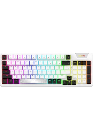 Adara Beyaz/siyah %95 Haimu Linear Pink Switch Hotswap Rgb İngilizce Mekanik Gaming Klavye