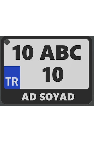 Anahtarlık Plaka Beyaz - Siyah Anahtarlık Plaka Beyaz - Siyah