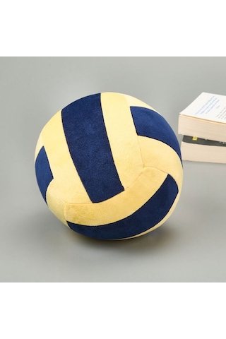 Evidea Soft Voleybol Topu Figürlü Yastık - Lacivert / Sarı - 20 Cm Lacivert / Sarı