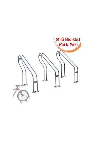 Bisiklet Parkı Demiri Taşıyıcı Park Alanı Sehpası 3'lü + Dubel