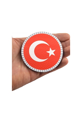 Türkiye Bayrak Yuvarlak - Cırt - Patch - Peç - Arma - 8 Cm Kırmızı