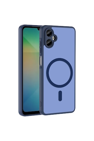 Samsung Galaxy Uyumlu A06 Kılıf M-safe Şarj Özellikli Zore Babet Kapak - Lacivert