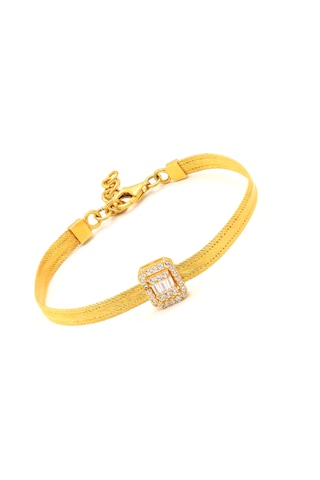 Zirkon Taşlı Trabzon Hasırı 1000 Ayar Gümüş Bileklik 201021249