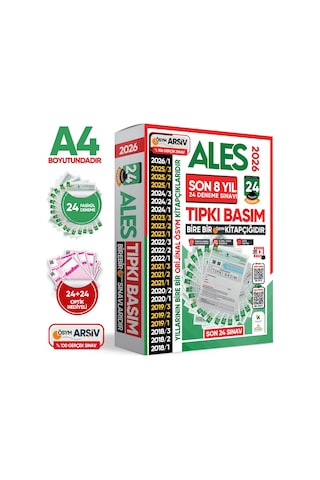 2026 ALES ÖSYM Tıpkı Basım EN EKONOMİK Çıkmış Soru 24lü Deneme Paketi Video/PDF Çözüm Türkiye Geneli