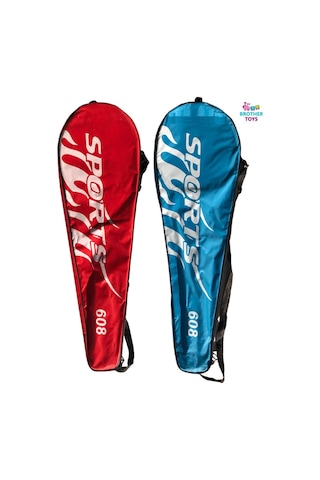 2 Adet Badminton Raketi Ve Çantası + Badminton Topu Deluxe Yüksek Kalite Set Kırmızı Renk
