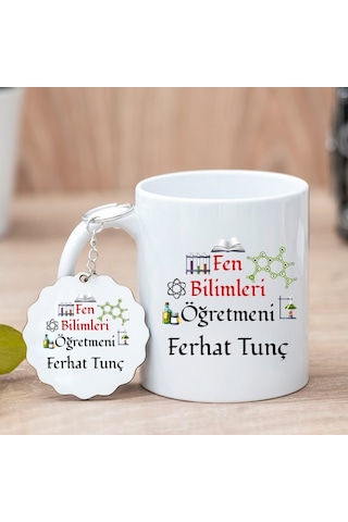 Fen Bilimleri Öğretmeni Kupa Bardak Ve Anahtarlık