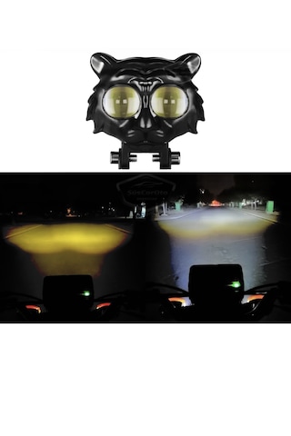 Point Kedi Göz Sis Farı Çift Renk Sarı-beyaz Araç Motosiklet Off Road Led Metal Çalışma Lambası