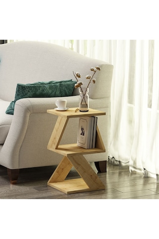 Albeni Yan Sehpa Ahşap Siyah - Safir Meşe Safir Meşe