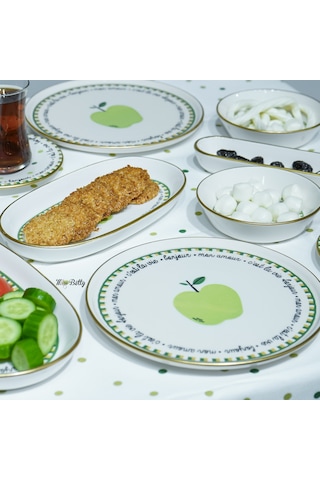 Mon Amour 23 Parça 6 Kişilik Kahvaltı Takımı Porselen Çok Renkli