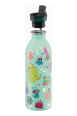 Kids Bottle Spooky Friends Pipetli Paslanmaz Çelik Çocuk Su Matarası 500 Ml Renkli