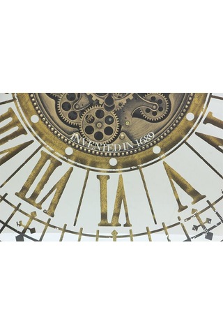 Yuvarlak Roma Rakamlı Goldoksit Çarklı Metal Duvar Saati