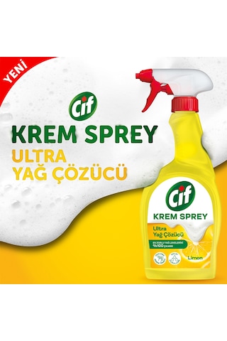 Cif Yüzey Temizleyici Krem Sprey Ultra Yağ Çözücü 3 x 750 ML